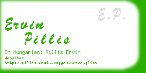 ervin pillis business card